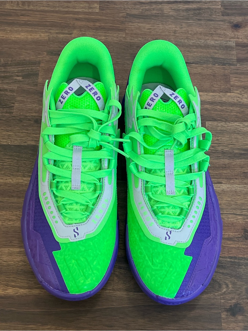 PUMA Scoot Zeros Sneakers, Neon Green & Purple, Men Size 10 - Picture 1 of 6
